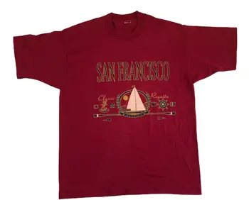 VTG San Francisco Kalifornie Suvenýr Tričko Velikost L Jeden Sešívané Made In USA