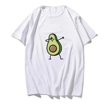 Avokádo Kreslené Vtipné Print Tričko Man T-shirt Ženy T Košile O-krk korejský Oblečení Harajuku Kawaii Streetwear Mujer