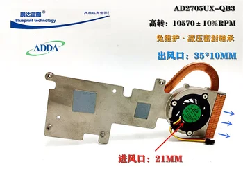 Nové Adda AD2705UX-QB3 Turbíny Notebook Vysokých Otáčkách 5v0.3a CPU Chlazení Ventilátor s Měděnou Trubkou