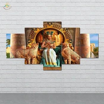Královna Egypta Wall Art HD, reprodukcí na Plátně Umění Malby Modulární Obrázek A Plakát Plátno Malířské Výzdoby Domů 5 KUSŮ