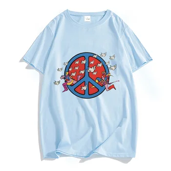 Woodstock T-košile 100% Čisté Bavlny Tričko Four Seasons O-Krk Tees Muži a Ženy Estetické Košile Módní Převládající Tričko