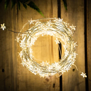 Led Světla Vánoční Strom Venkovní Vodotěsné Hvězdy, Světýlka, Stromeček Led Svíčky Venkovní String Ložnice Svatební Dekorace Věnec