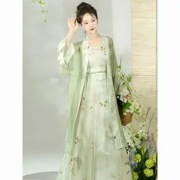 Zelený Čínský styl Tang styl Hanfu dámské šaty s tradiční Čínské ženy starožitný styl každý den v létě