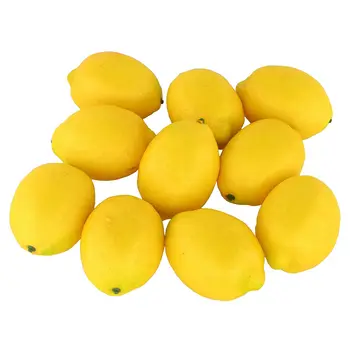 Falešné Ovoce Domů, Kuchyně, Party Dekorace Umělé Realistické Simulace Žlutá Citron 10ks Sada