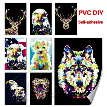 Domů Dekor Tapety PVC Tisk Klasické Malby Zvířat Plakát Eagle Wall Art samolepící Obrázky Deer Pro Noční Pozadí