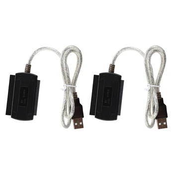 2X Nové USB 2.0 Pro IDE SATA S-ATA/2.5/3.5 Kabel Adaptéru (Adaptér, Kabel)