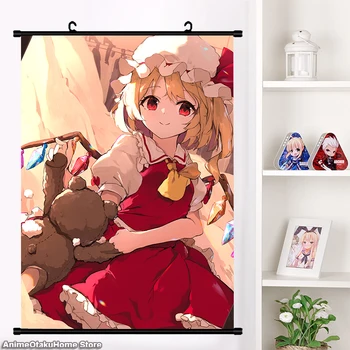 Anime Roztomilý Touhou Project Flandre Scarlet Remilia Scarlet Plakát Wall Scroll Malba Nástěnná malba HD Tisk Domova Sbírka Umění
