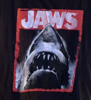 Čelisti Universal City Studios Černá Bílá Červená Žralok Pánské T-shirt Velikost S