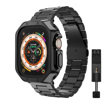 Popruh pro Apple Watch Ultra 49mm Kapela Krytu 45 mm 42 mm 44 mm 41 mm 40 mm z Nerezové Oceli Náramek iWatch 8 7 6 5 SE Smartwatch Případech