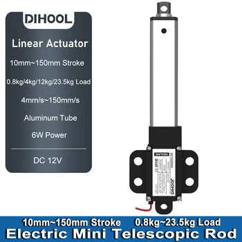 DHLA130-A2-12V lineární pohon miniaturní elektrické teleskopické push/pull rod hliník shell motor pro toy box/auto/solární systém