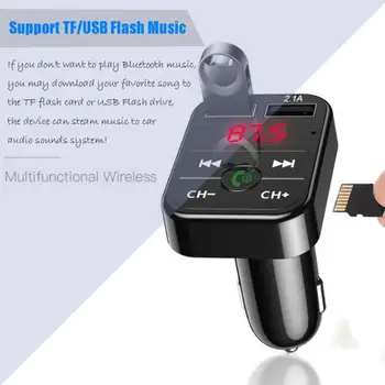 Handsfree Car Kit Bezdrátové připojení Bluetooth-kompatibilní 5.0 FM Transmitter LCD MP3 Přehrávač, Auto Příslušenství, Dual USB Nabíječka FM Modulátor