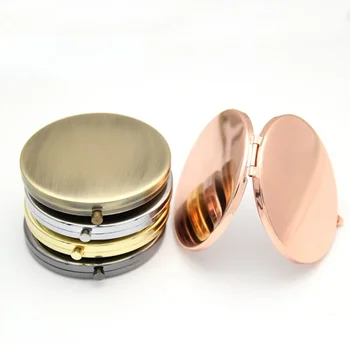 70 mm Kompaktní Zrcadlo Kabelky Kapesní Make-up Zrcátko Skládací Přenosné Zrcadlo pro Ženy Vintage Kosmetická Zrcátka Kosmetické Nástroje