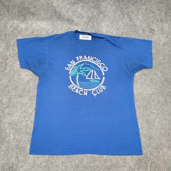 Vintage San Francisco Beach Club Košile M Modrá 1982 dlouhé rukávy