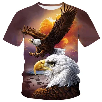 Módní Letní Orel A Plamene Phoenix Zvířat 3d Tištěné T Košile Pro Muže T Košile O'neck Krátký Rukáv Nadrozměrné T-shirt Top Hot