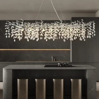 Luxusní Crystal Pozastavení Přívěsek Světla pro Jídelně, Obývací Pokoj Lustr Lampa Osvětlení Kuchyně