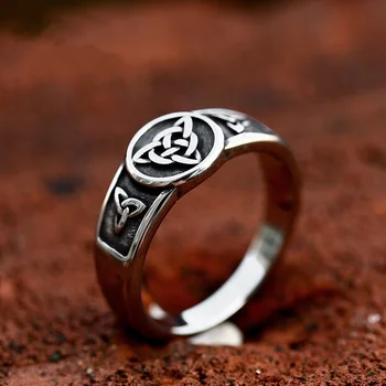 Keltský Uzel Viking Symboly Z Nerezové Oceli Dámské Pánské Prsteny Unikátní Pro Motorkáře Vysoce Kvalitní Šperky Kreativitu Dárek Velkoobchod