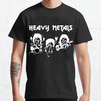 Těžké Kovy, Chemie Periodická Tabulka Rock Roll Music Print T-košile Muži/ Ženy Módní O Krk tričko Nadrozměrné Unisex Oblečení