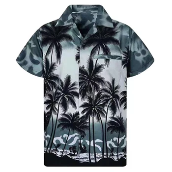 Pánské Značkové Oblečení 3D Tisk Tričko Nadrozměrné Létě Roku 2023 Cestovní Havaj Havajské Pláži Harajuku Květinové Camisa Masculino