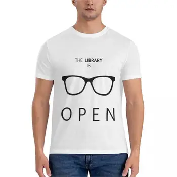 letní men t-shirt black man tričko Knihovna je Otevřena Vybavené T-Shirt trička pro muži černá t-košile pro muže