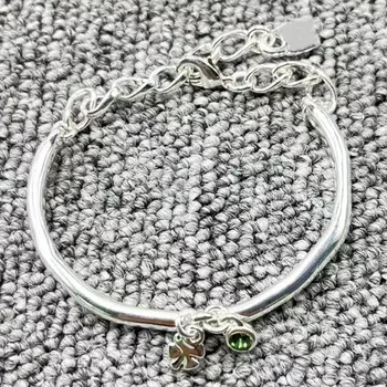 Kreativní design, Evropské a Americké originální módní galvanické 925 stříbro zelený drahokam nádherný náramek šperky dárek