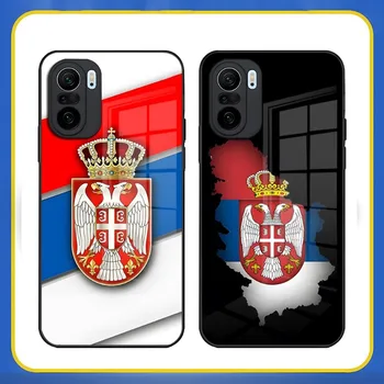 Srbská Vlajka Telefon Pouzdro Tvrzené Sklo Pro Xiaomi 11 11T 10 10T 11i Redmi Note 9A 9T 9 8 10 11 11S Lite Pro Poco F3 Kryt