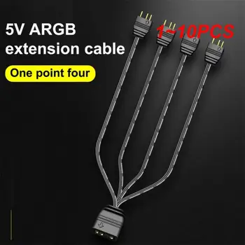 1~10KS ARGB Splitter 5V 3 Pin 1 až 4 Univerzální 33,5 cm základní Deska ARGB Prodlužovací Kabel s Ochrannou pro Desktop