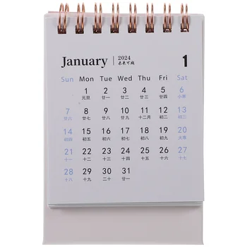 plná barva Mini Stolní Kalendář, Kancelář, Školní Potřeby, kalendáře, Stolní kalendář měsíční Plánovač psací Stůl příslušenství Dekor Záznam