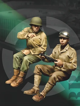 1/35 Pryskyřice Model Obrázek Soupravy GK , Dva Lidé，Vojenskou Tématikou，Nesmontovaném stavu A bez Nátěru,368C