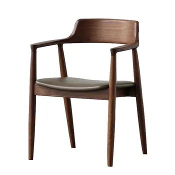 Ložnice Designer Nordic Jídelní Židle Arm Dřevěný Prádelník Salon Kancelářské Jídelní Židle Ergonomické Moderní Luxusní HomesFurniture