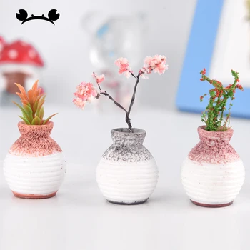 5kusů Miniaturní Květinové Vázy, Rostliny Bonsai Hrnec DIY Micro Krajiny Zahrada Dekor Květinový Uspořádání Příslušenství, Pryskyřice Řemeslo, Ornament