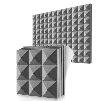 12 Pack Akustické Pěnové Panely,Samolepicí Zvuk Důkaz Pěnové Panely,pro Výzdobu stěn,Hudební Studio, Ložnice Domů,5X30X30cm