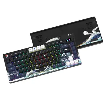 womier 75% Hot Swap RGB Mechanical Keyboard Těsnění Montáž Gamer Keyboard 81 Klávesy Herní Klávesnice s OLED Displeji pro PC