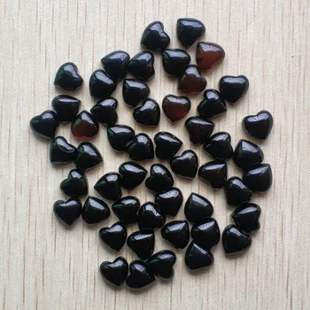 Velkoobchodní 50ks/hodně Módní přírodní černá onyx srdce tvar mugle korálky 10mm pro šperky Příslušenství tvorby doprava zdarma