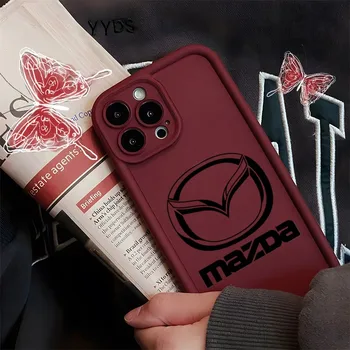 Luxusní Mazda Auto Logo Měkkého Silikonu Pro IPhone 15 14 13 12 Mini 11 Pro Max X 7 8 Plus Objektiv Fotoaparátu Ochranný Kryt