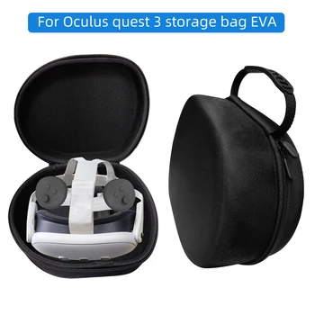 Pro Qculus Quest 3 skladování taška EVA VR Brýle a rukojeť Přenosný Zip Ochrana Taška Pro Meta Quest3 Skladovací pevné pouzdro