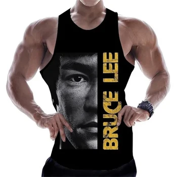 3D Tisk Bruce Lee Graphic Tank Topy Pro Muže Letní Módní Ležérní šaty bez Rukávů tričko Streetwear Plus Velikost Trička Gym Oblečení