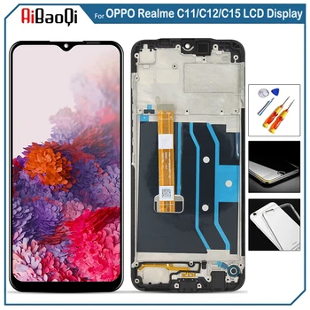 Pro OPPO Realme C11 RMX2185/C12 RMX2189 LCD Displej Dotykový Digitizér Shromáždění Pro Realme C15 RMX2180 S Rámem