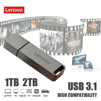 Lenovo 2TB USB 3.1 Flash Disk 1TB 512 GB 256GB Kovový flash Disk 128 GB Rozhraní Flash Disku, Mobilní Telefon, Počítač, Memory Stick