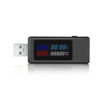 6 v 1 USB Tester DC4-30V IPS Displej Digitální Napětí Načasování Měřič Kapacity Detektoru pro Proud, Napětí,Černý
