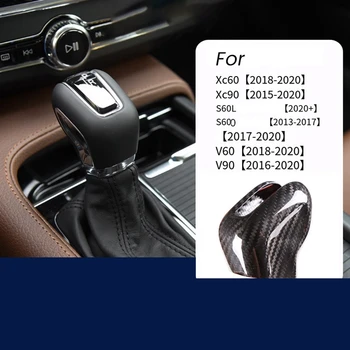 Auto Centrální Ovládací hlavice Řadicí Páky Čalounění Kryt Pro Volvo XC60 XC90 S90 V90 S60 V60 2015-2020 Posun Hlavy Uhlíkových Vláken Štítku