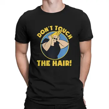 Nesahejte Na Vlasy, Tričko pro Muže Bavlna Novinka Trička Crewneck Johnny Bravo Kreslená Trička Krátký Rukáv Oblečení Tisknout