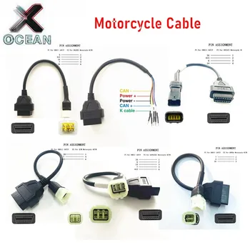 OBD2 Konektor pro Motocykl, Motobike Pro YAMAHA 3pin 4pin Pro SUZUKI/Kawasaki 6pin Pro HONDA/Delphi 4 PIN Prodlužovací Kabel 6PIN