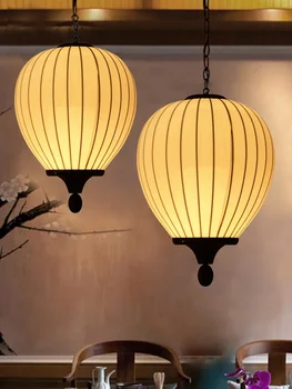 Čínský Styl Tkaniny Lustr Retro Kreativní Restauraci Obývací Pokoj Osobní Minimalistický Ložnice Dekorace Přívěsek Svítilna