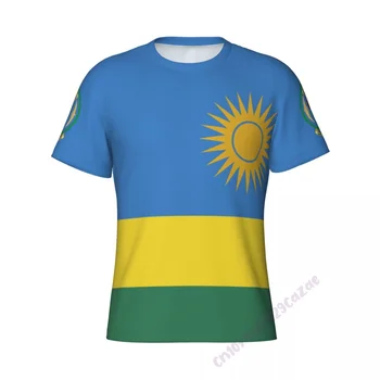 Rwandy Vlajka 3D T-shirt Pánské Běh Sportovní Hubená Krátké Tričko Mužské Posilovny Fitness Kulturistika Cvičení Topy Oblečení