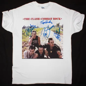 The Clash Combat Rock Podepsané Album Cover Replika košile LLL503 dlouhé rukávy