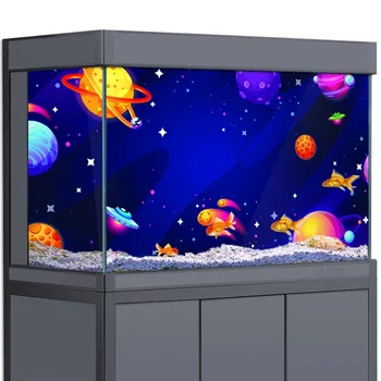 Vesmír Galaxy akvárium Terárium Pozadí Nálepka Karikatura Prostor Planet Aquarium PVC samolepicí Tapety Plakát Obtisk