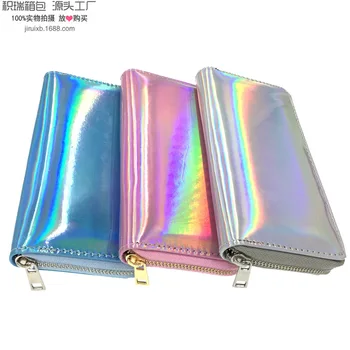 Nové Evropské a Americké barevné ochrana životního prostředí laser PU dlouho peněženka studentské karty bag peněženka make-up taška Yiwu