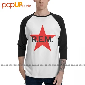 Pop Rem R. E. M. Červená Hvězda Armáda Rocková Kapela 3/4 Rukáv T-shirt Design Hot Deals Raglan Tričko