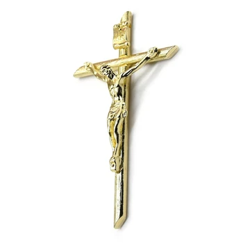 E8BD Ročník Katolické Modlitby pro Kříž Kříž Přívěsek Pro Muže, Ženy Modlí, Amulet, Náhrdelník DIY Ježíš Šperky 24K Plat