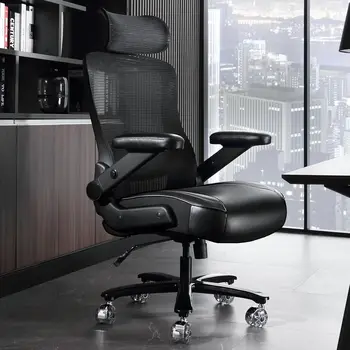 Velký a Vysoký kancelářská Židle 500lbs - Ergonomický Mesh Židle s Nastavitelnou Bederní opěrka, Podhlavník 3D Flip Se Zbraní v ruce Kovovou Základnou